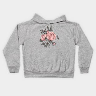 Vintage dusty rose floral Kids Hoodie